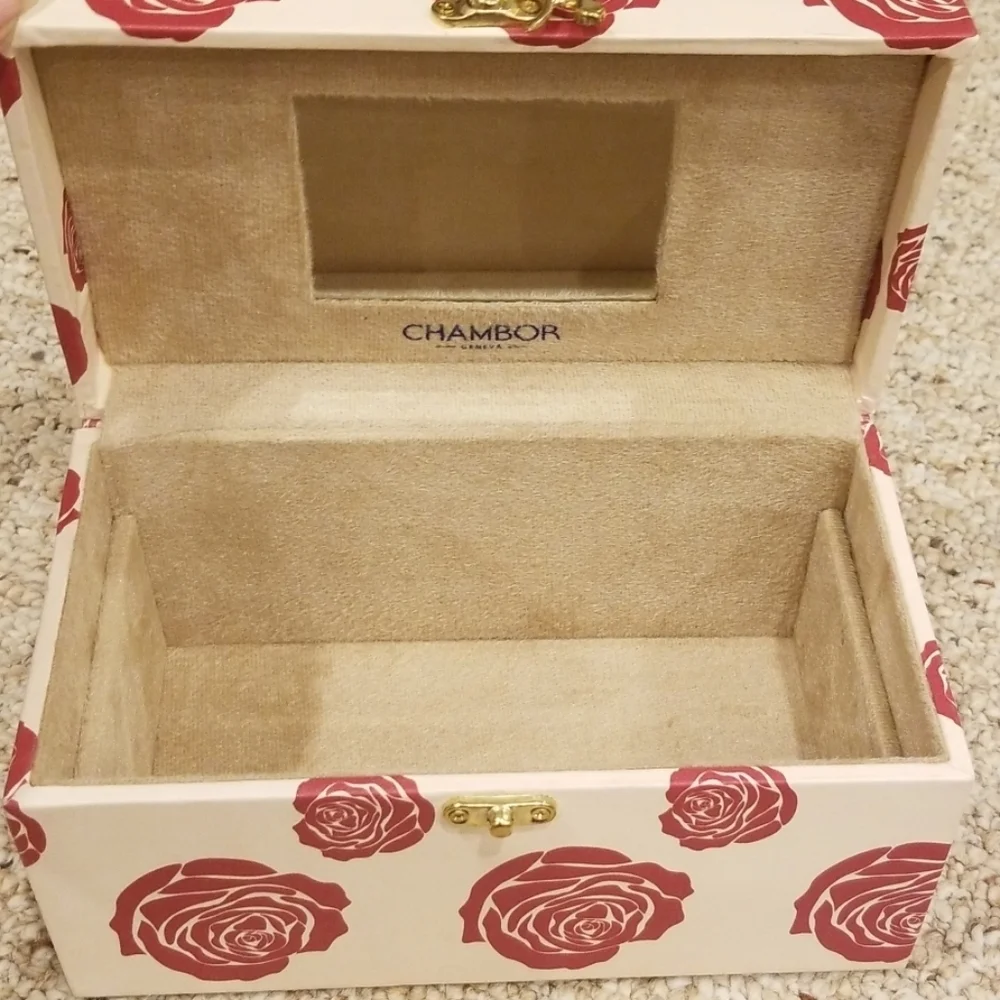 CHAMBOR Flower Print Two Compartment Jewelry Box